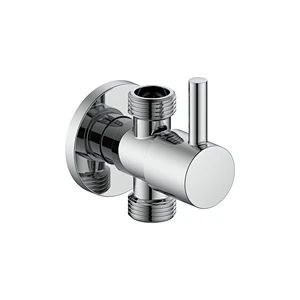 Ceramic cartridge double outlet angle valve