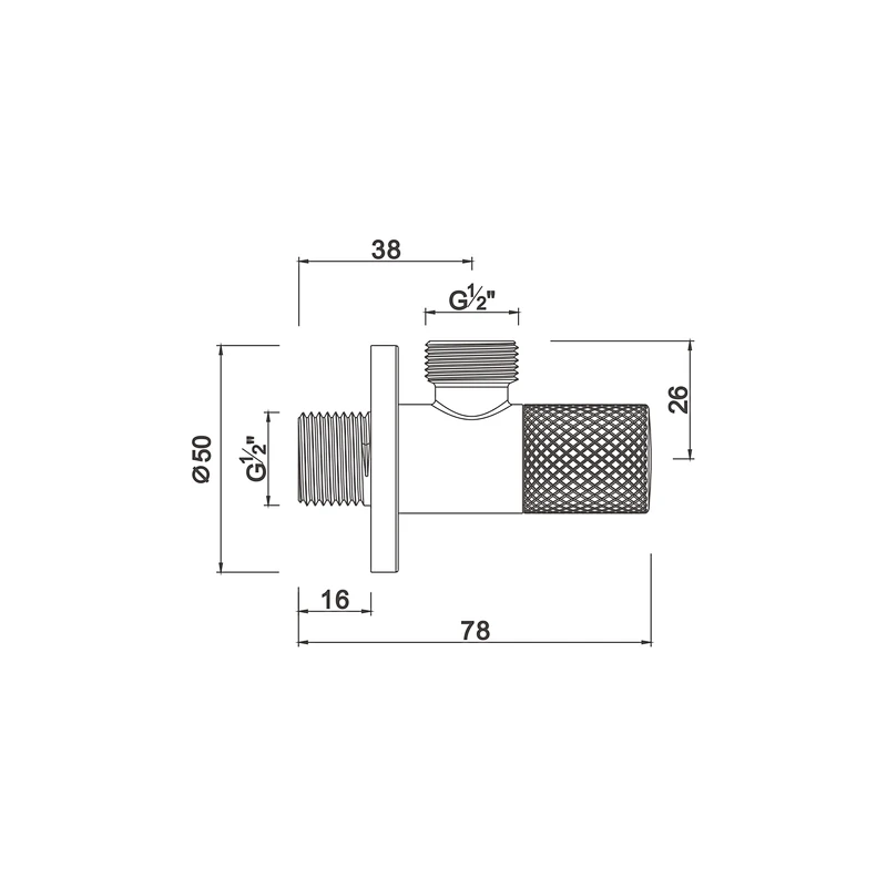 Ceramic cartridge anglevalve