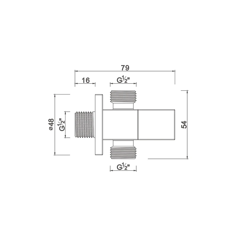 Ceramic cartridge double outlet angle valve