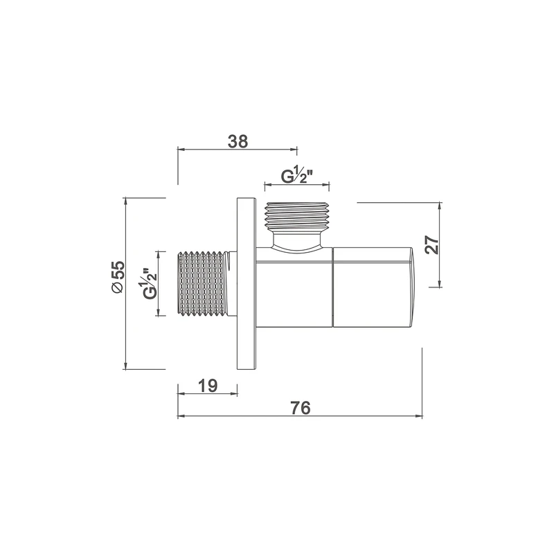 Ceramic cartridge anglevalve