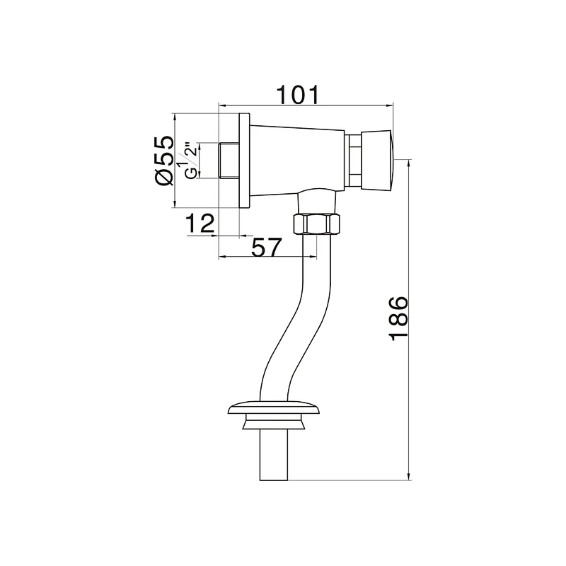 Push button flush valve