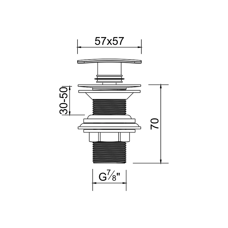 Clic-clac waste for wash basin