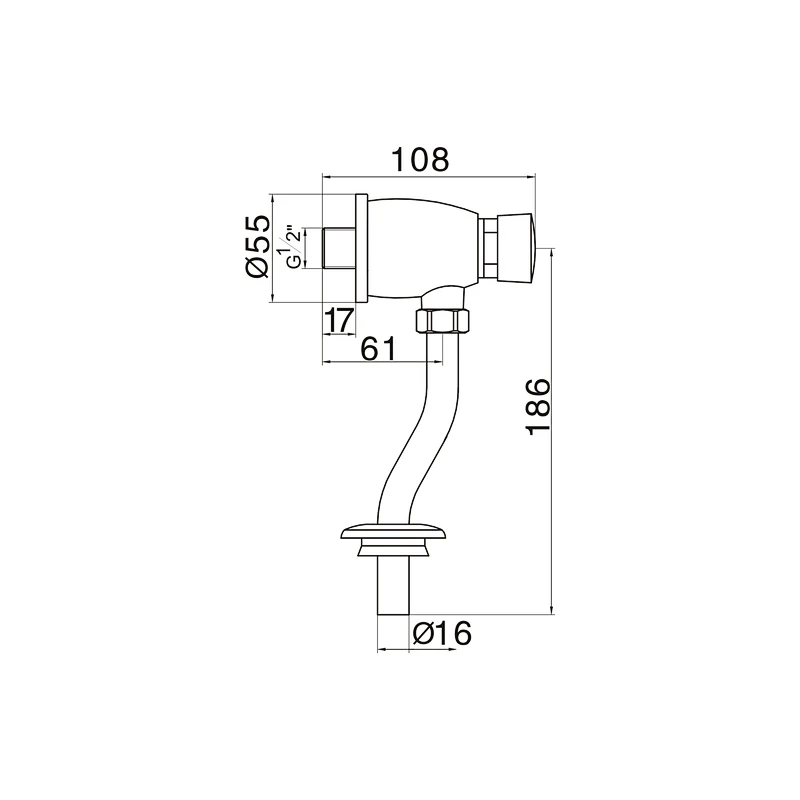 Push button flush valve
