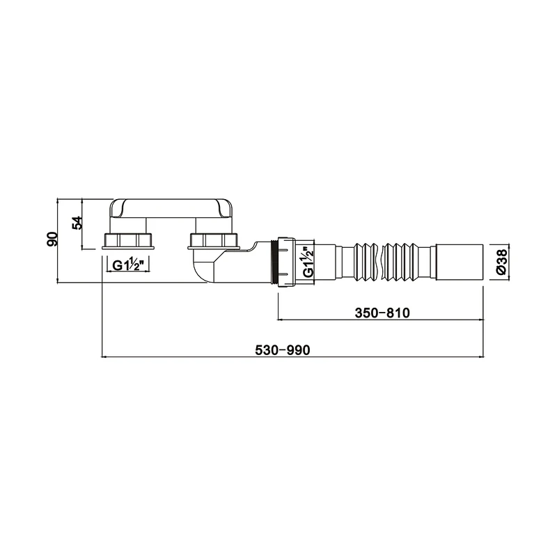 Bathtub P-tube drain