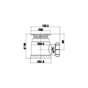 Domed chrome shower tray waste 35mm