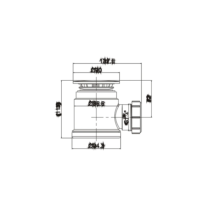 Domed chrome shower tray waste 35mm