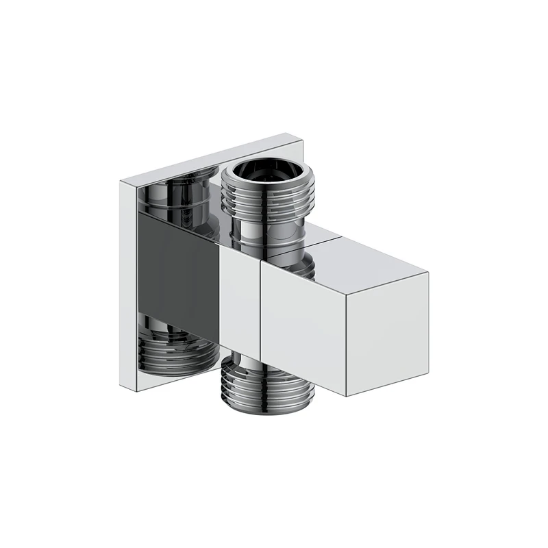 Ceramic cartridge double outlet angle valve