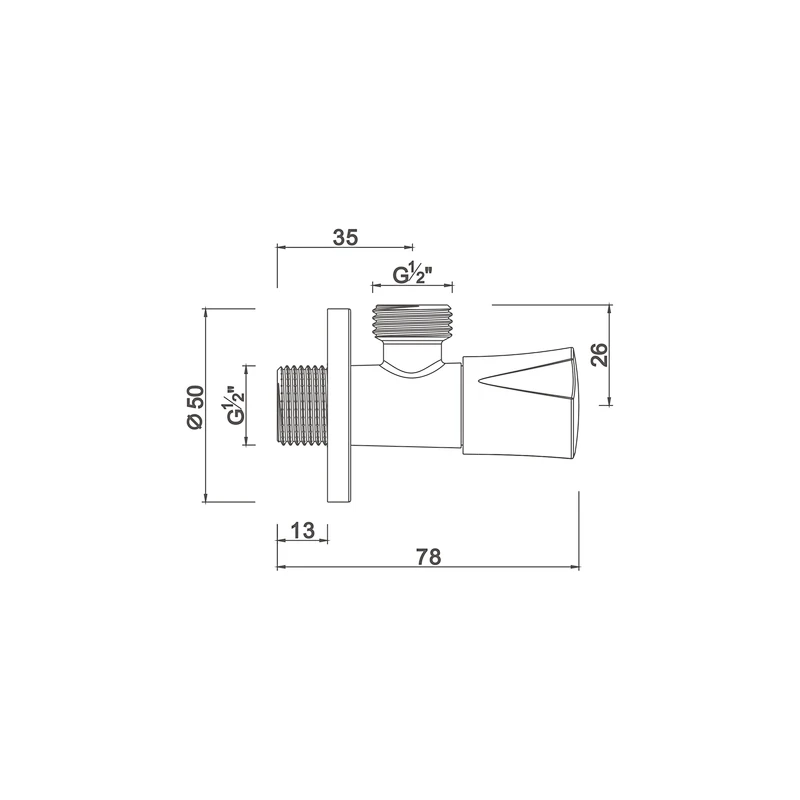Ceramic cartridge anglevalve