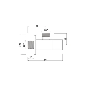 Ceramic cartridge anglevalve