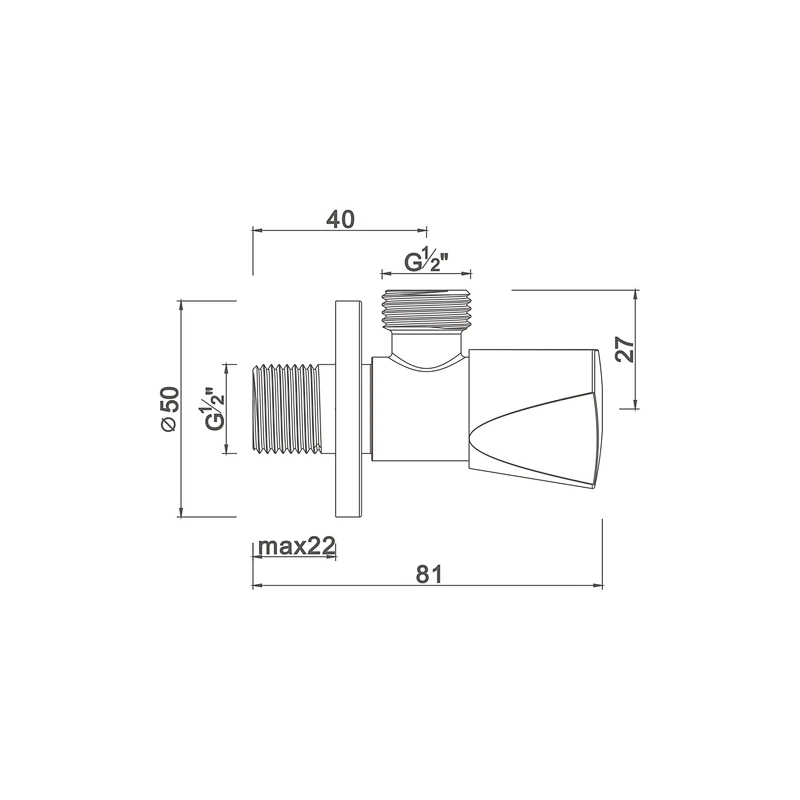 Ceramic cartridge anglevalve