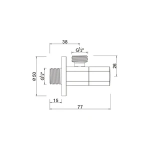 Ceramic cartridge anglevalve