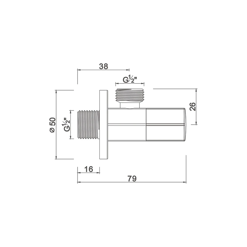 Ceramic cartridge anglevalve