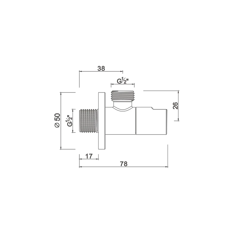 Ceramic cartridge anglevalve