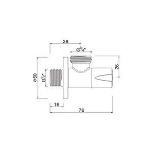 Ceramic cartridge anglevalve
