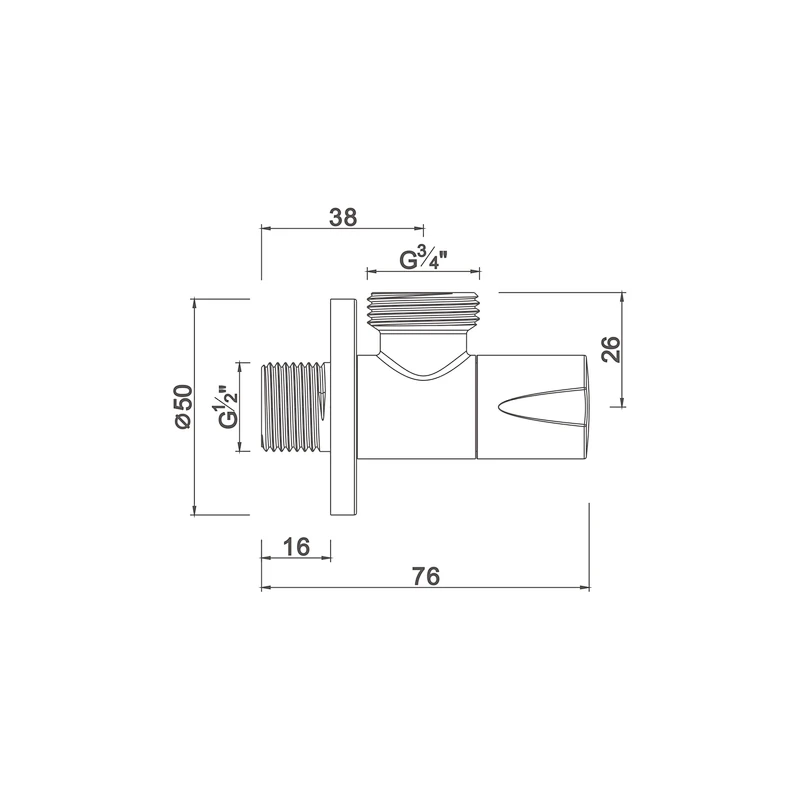 Ceramic cartridge anglevalve