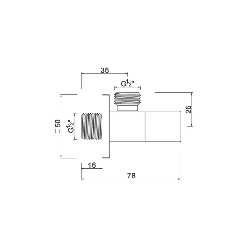 Ceramic cartridge anglevalve