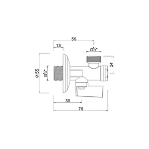 Ball angle valve with filter