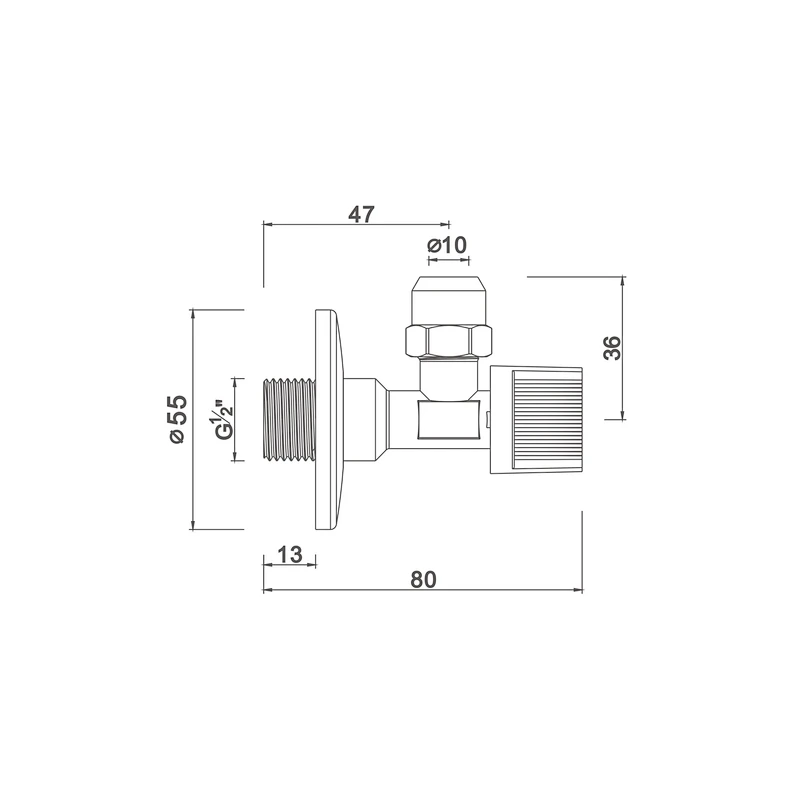 Ball angle valve