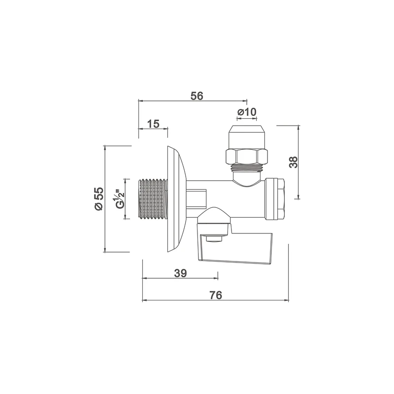 Ball angle valve with filter