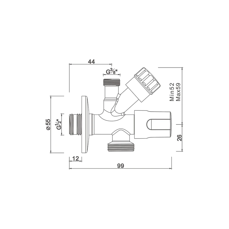 washing machine comperession angle valve