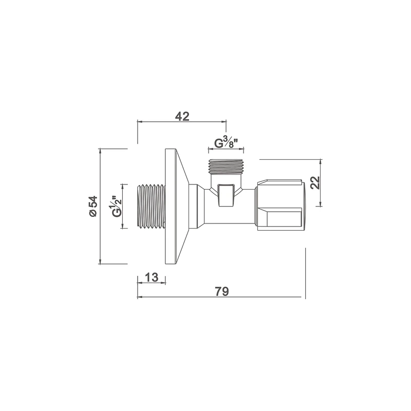 Compression angle valve