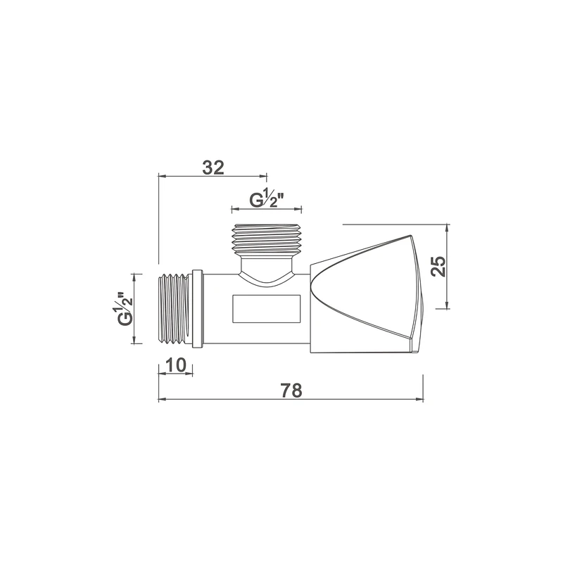 Compression angle valve