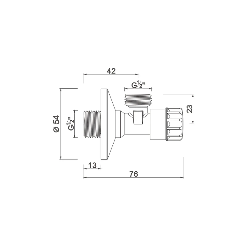Compression angle valve