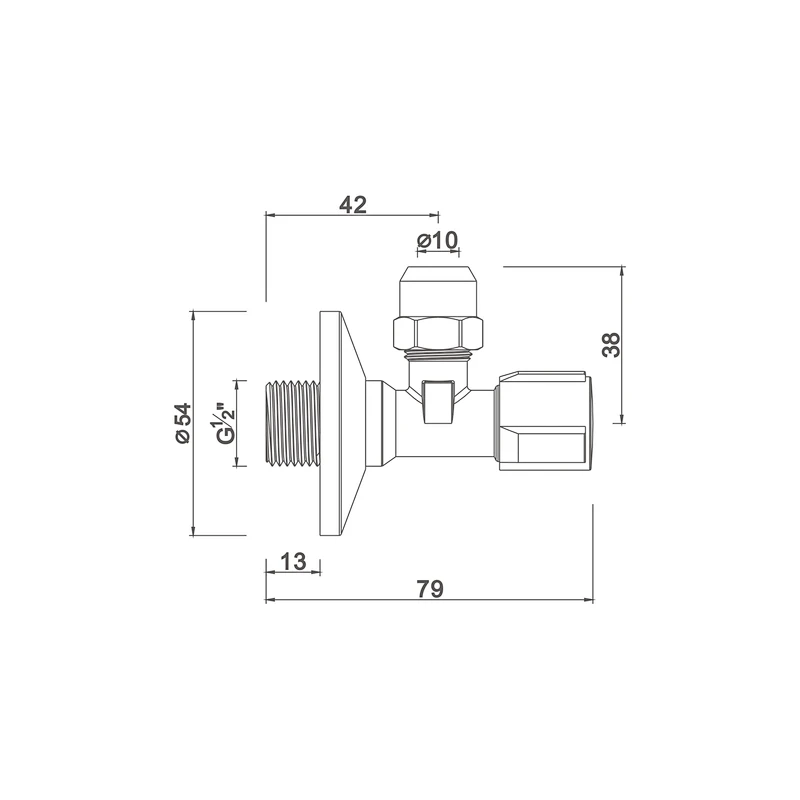 Compression angle valve