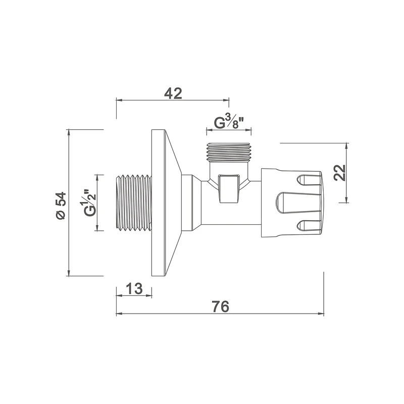 Compression angle valve
