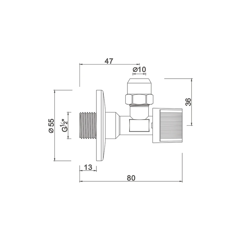 Ball angle valve