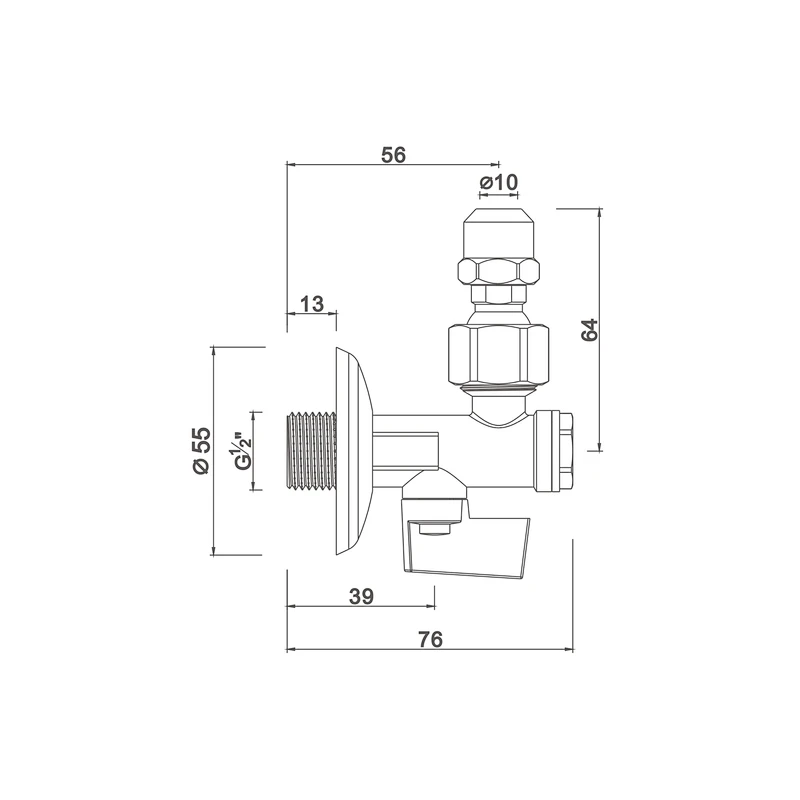 Ball angle valve with filter
