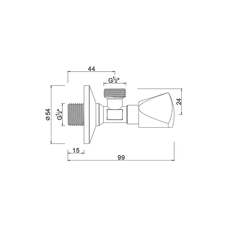 Compression angle valve