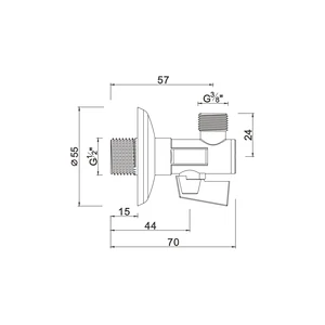 Ball angle valve with filter