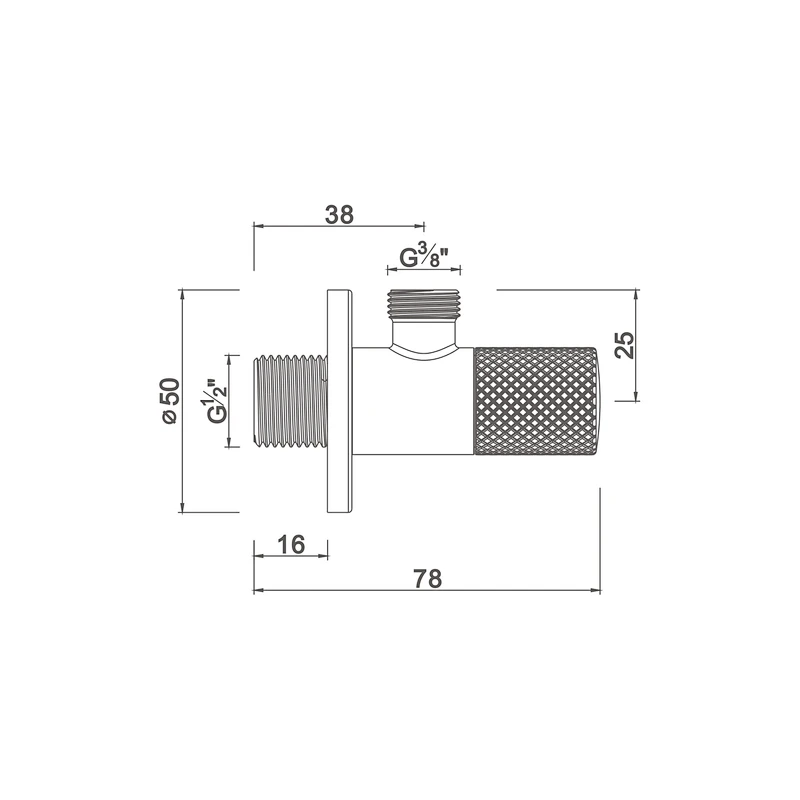 Compression angle valve