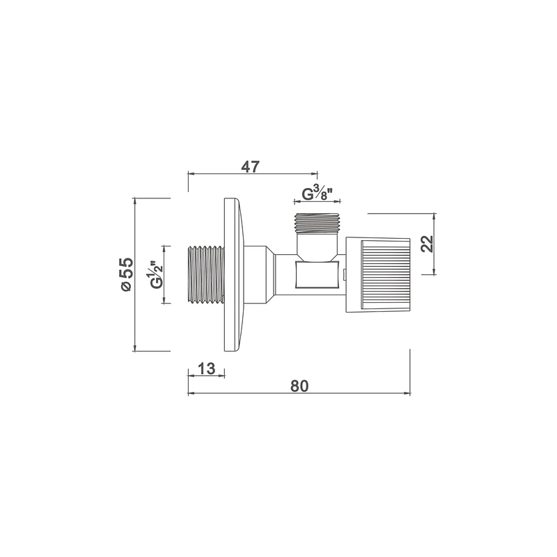 Ball angle valve
