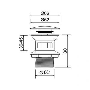 Clic-clac waste for wash basin