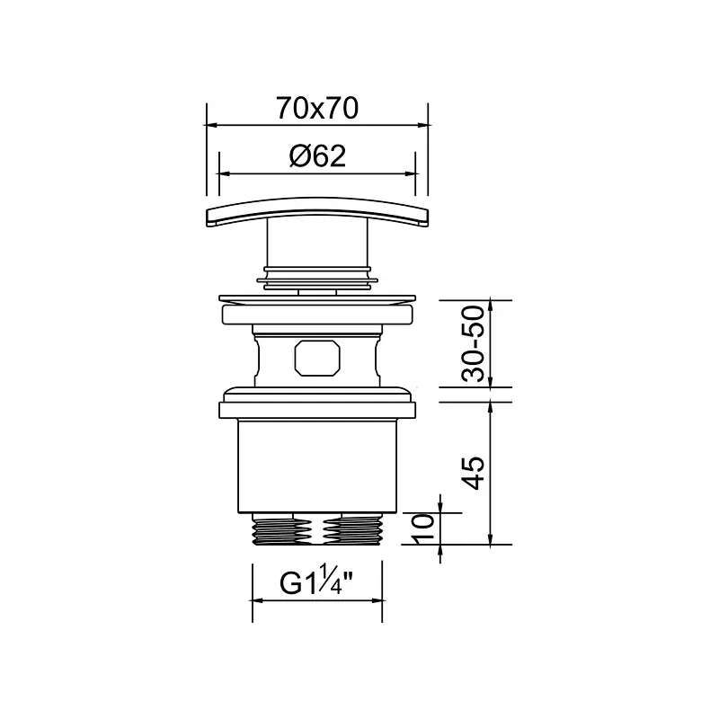 Clic-clac waste for wash basin