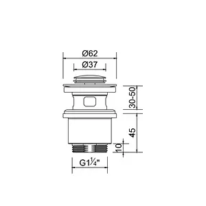 Clic-clac waste for wash basin