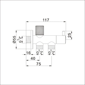Ceramic cartridge angle valve