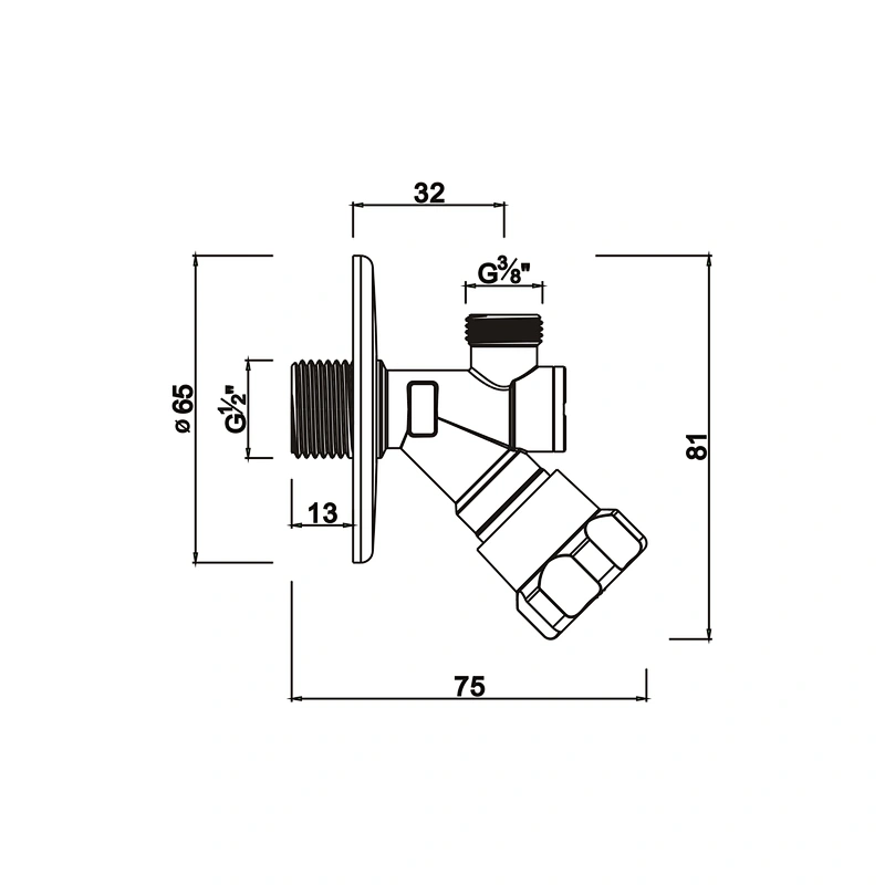 Ball angle valve