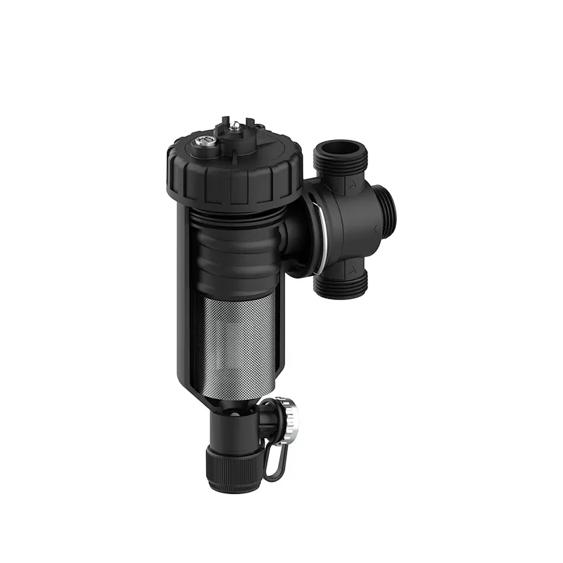Magnetic dirt separator for heat pump, with ball valve -G1