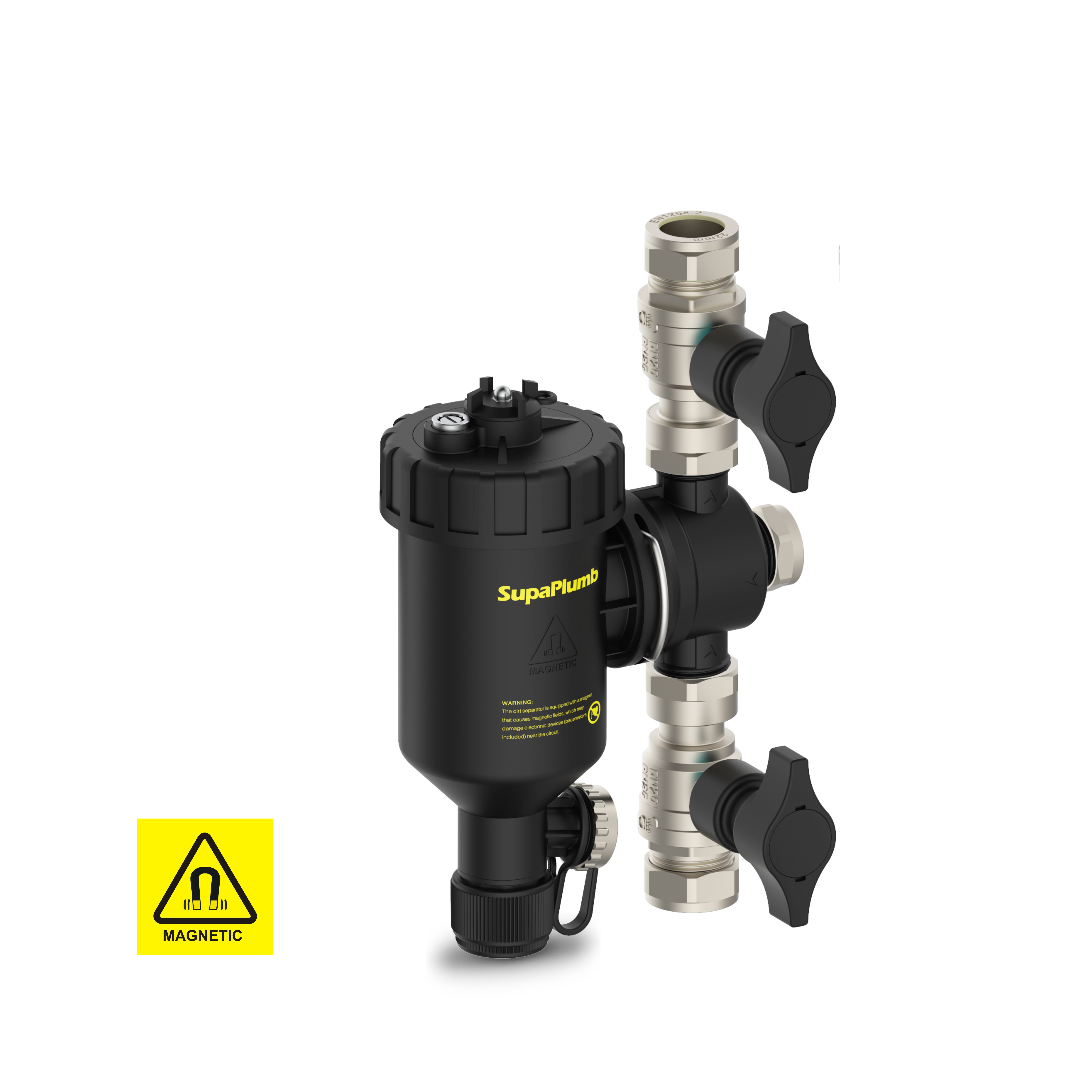 Magnetic dirt separator for heat pump,with ball valve