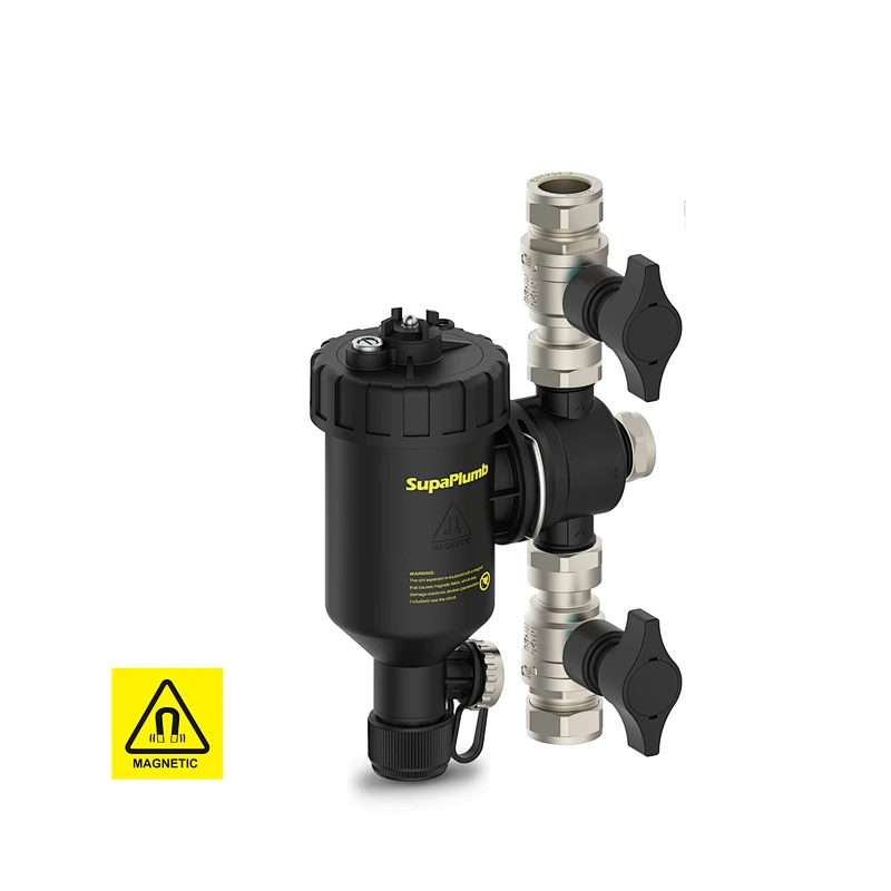 Magnetic dirt separator for heat pump,with ball valve