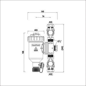 Magnetic dirt separator for heat pump,with ball valve
