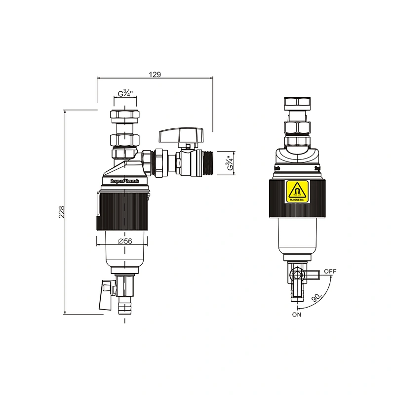 Magnetic filter for condensing boiler