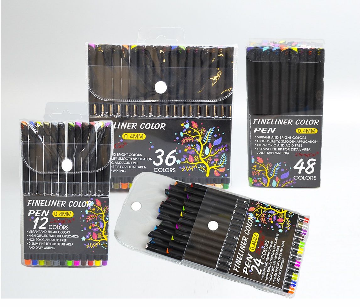 black fineliner micron pen set