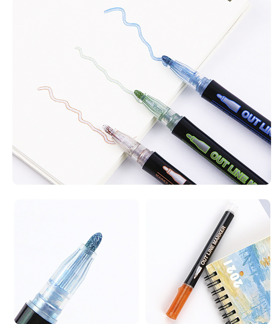metallic outline markers
