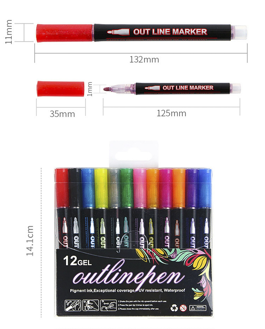 metallic outline markers