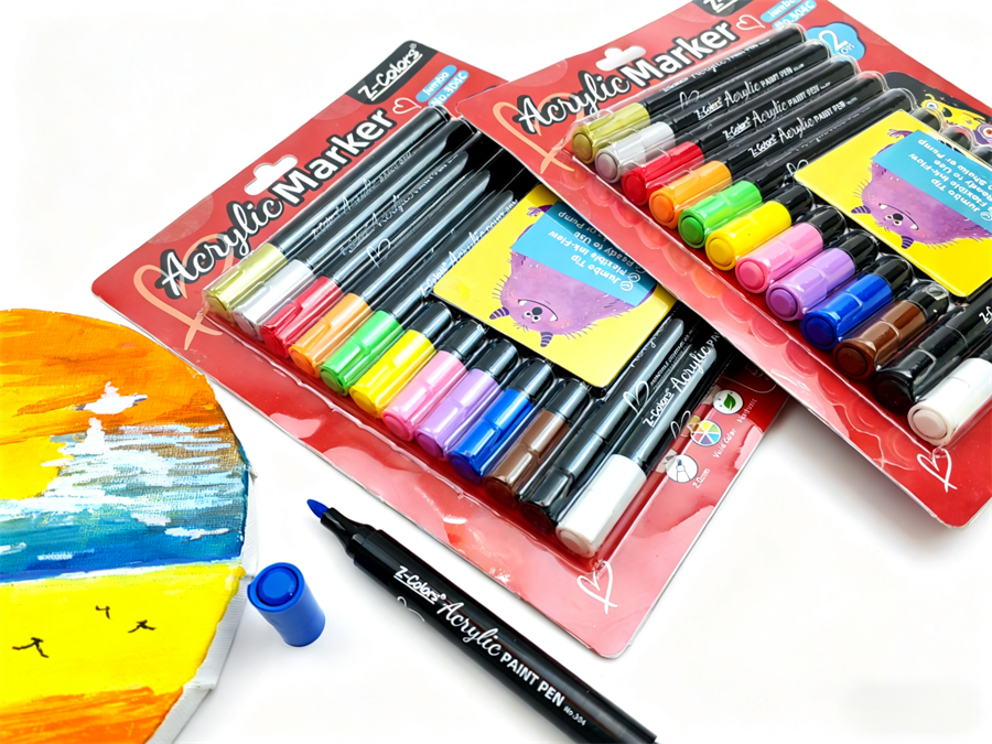 markers pens on stone