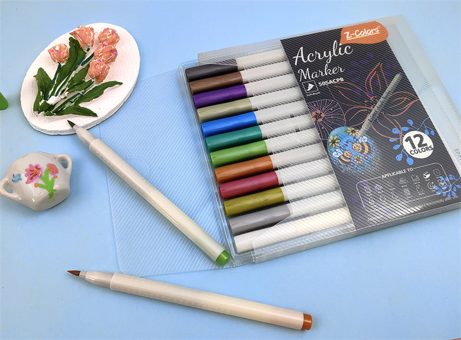 Acrylic Marker with Brush Tip